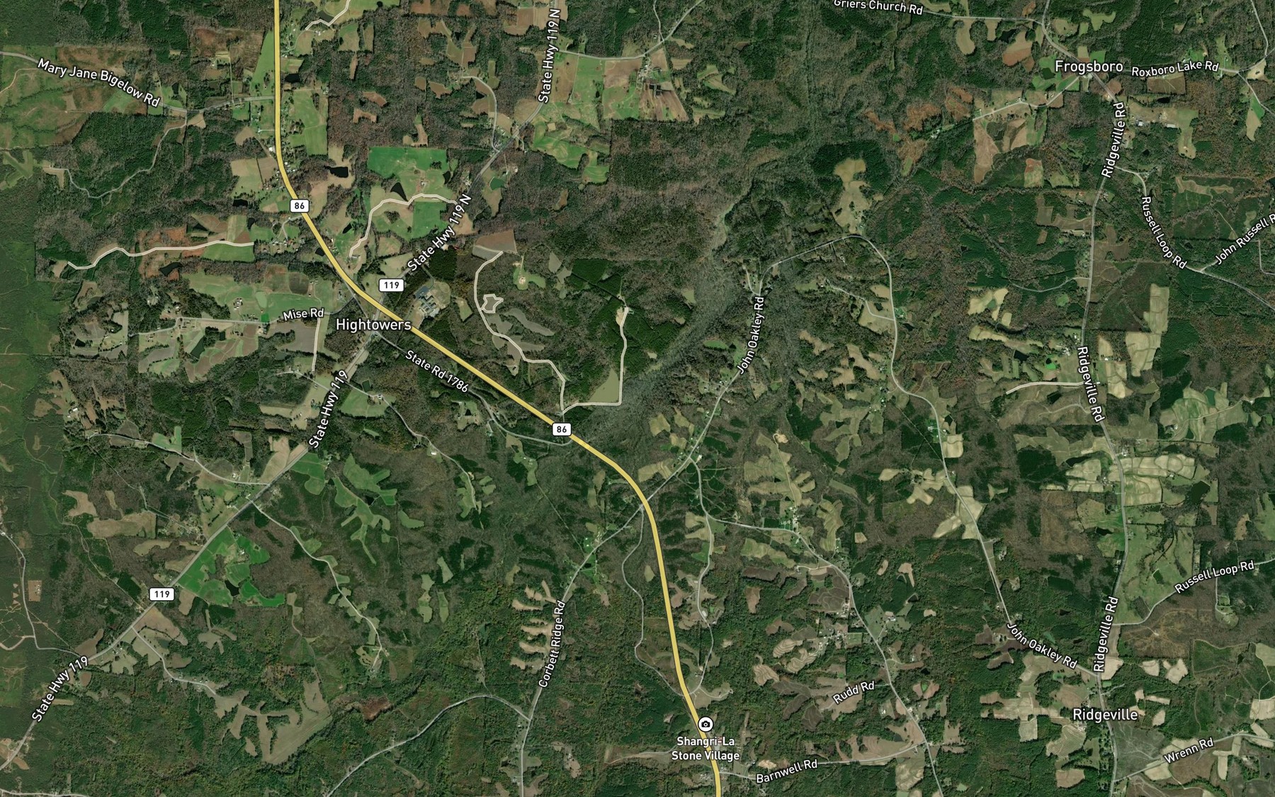 Satellite map of the Lynch Creek
