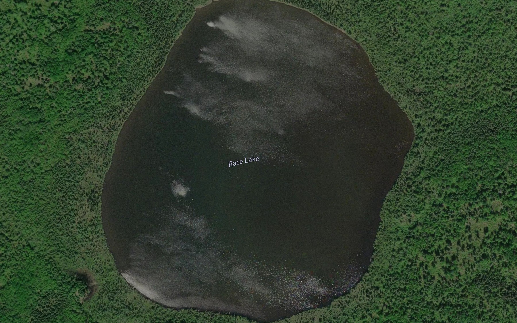Satellite map of the Race Lake