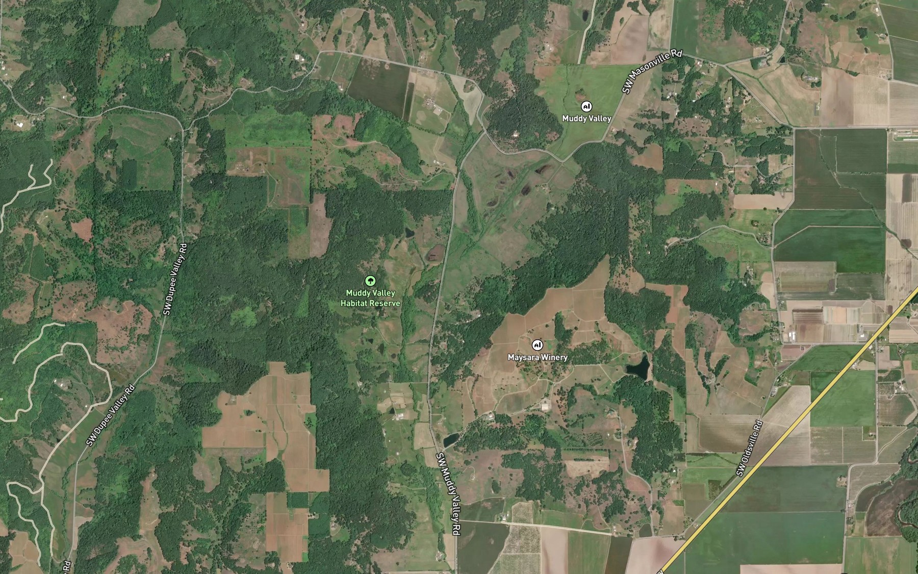 Satellite map of the Middle Fork Muddy Creek