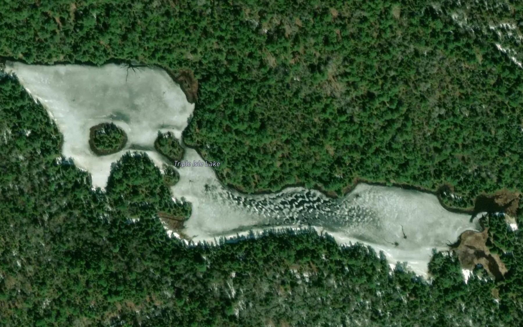 Satellite map of the Triple Isle Lake