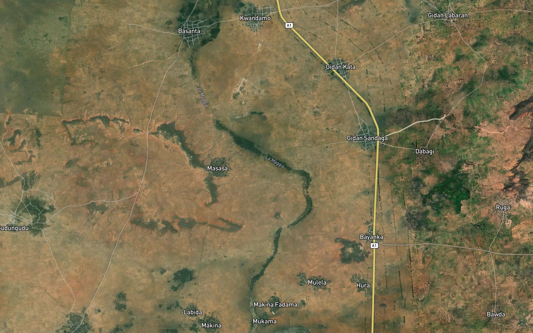 Satellite map of the River Tanfaga