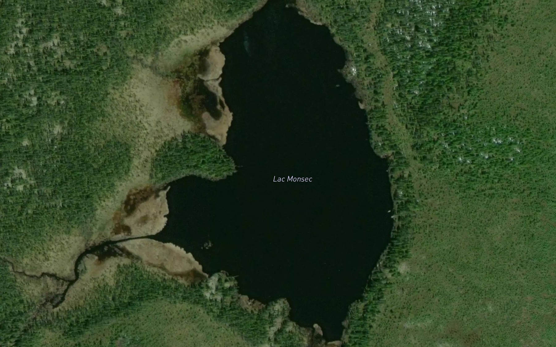 Satellite map of the Lac Monsec