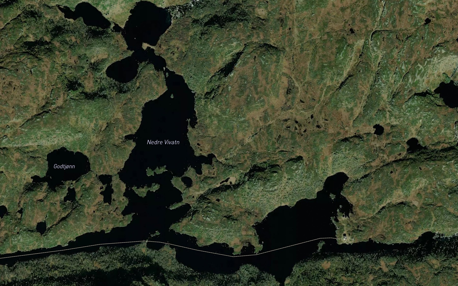 Satellite map of the Nedre Vivatn