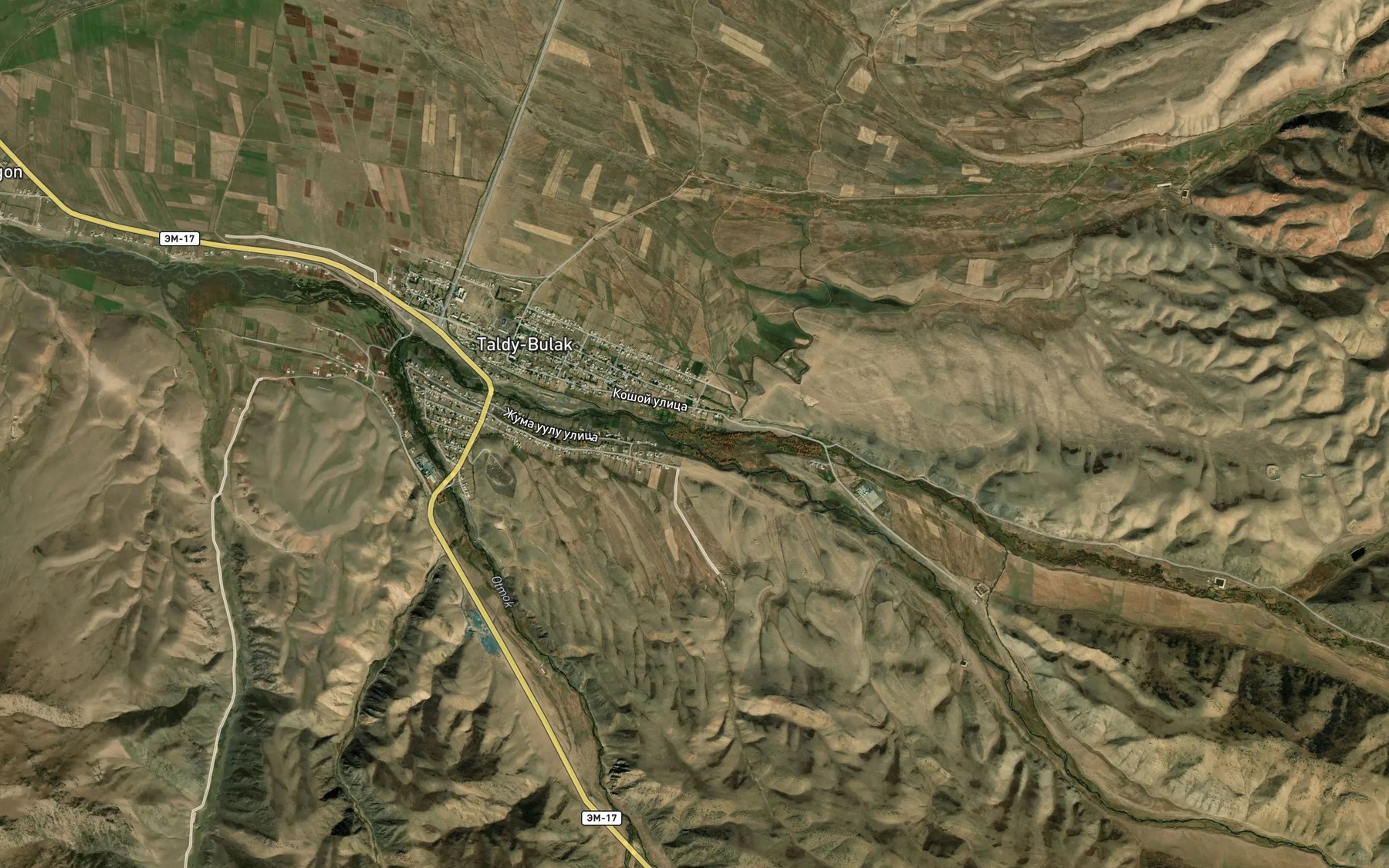 Satellite map of the Chong-Koshoy