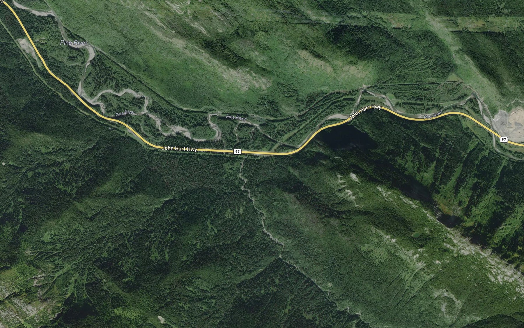 Satellite map of the Link Creek