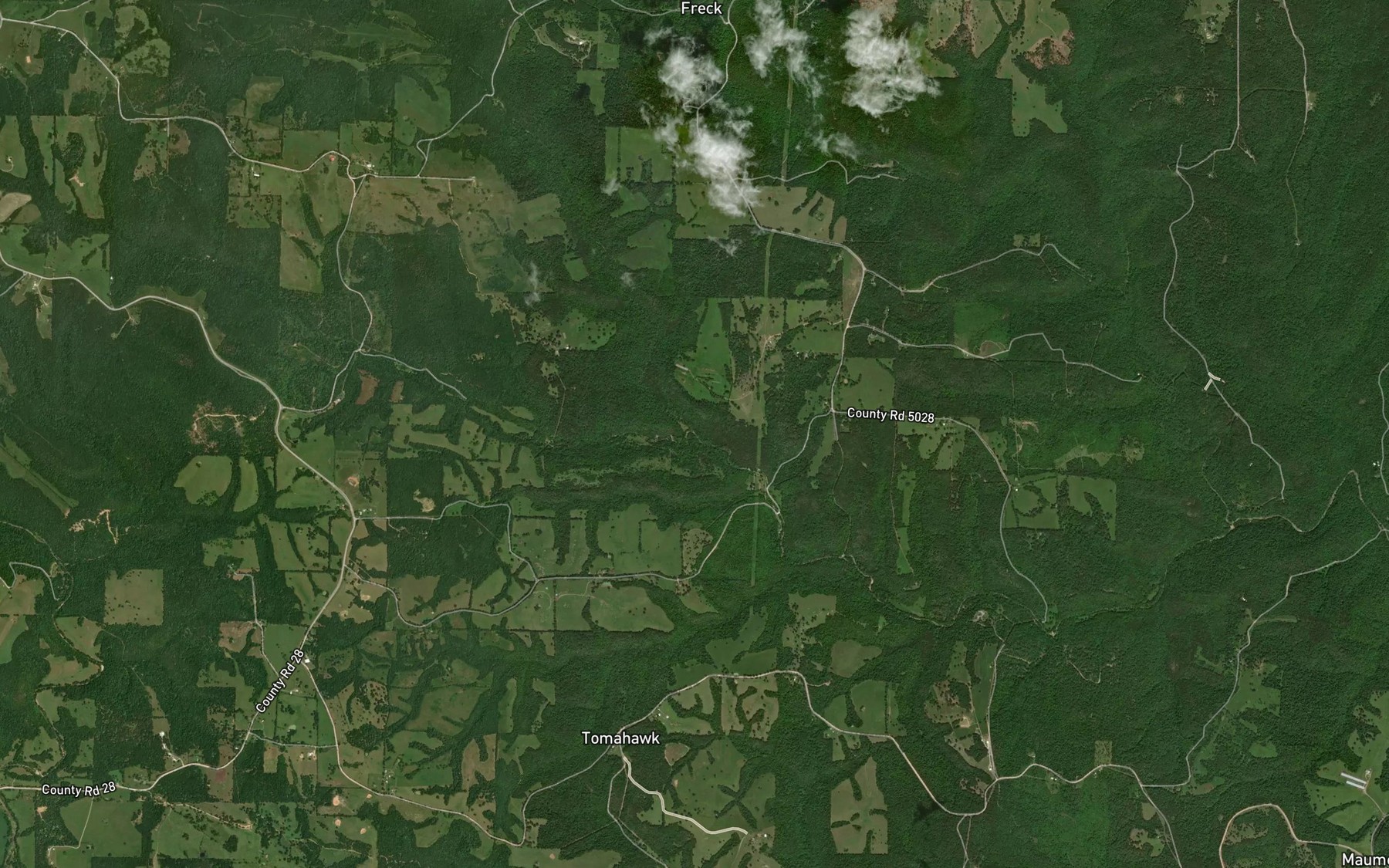 Satellite map of the Lay Creek