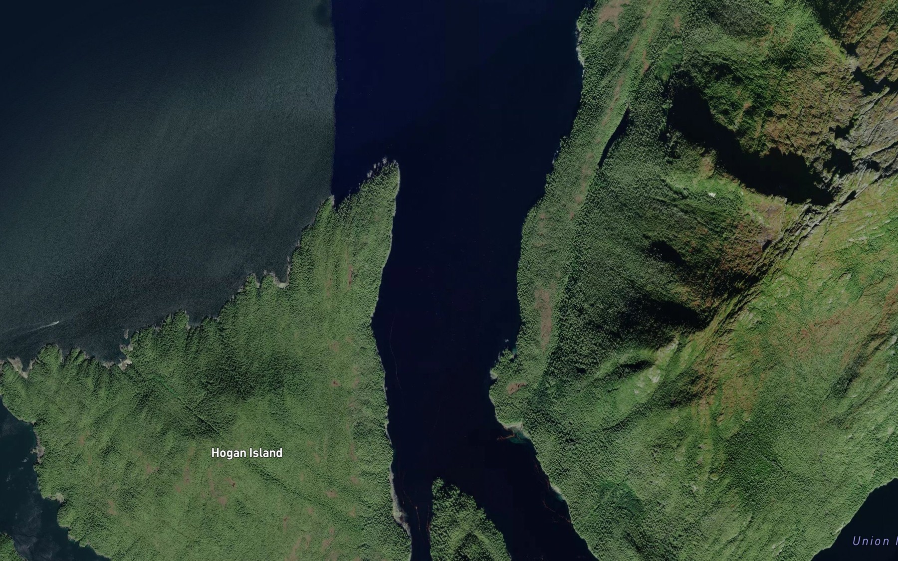 Satellite map of the Emma Passage