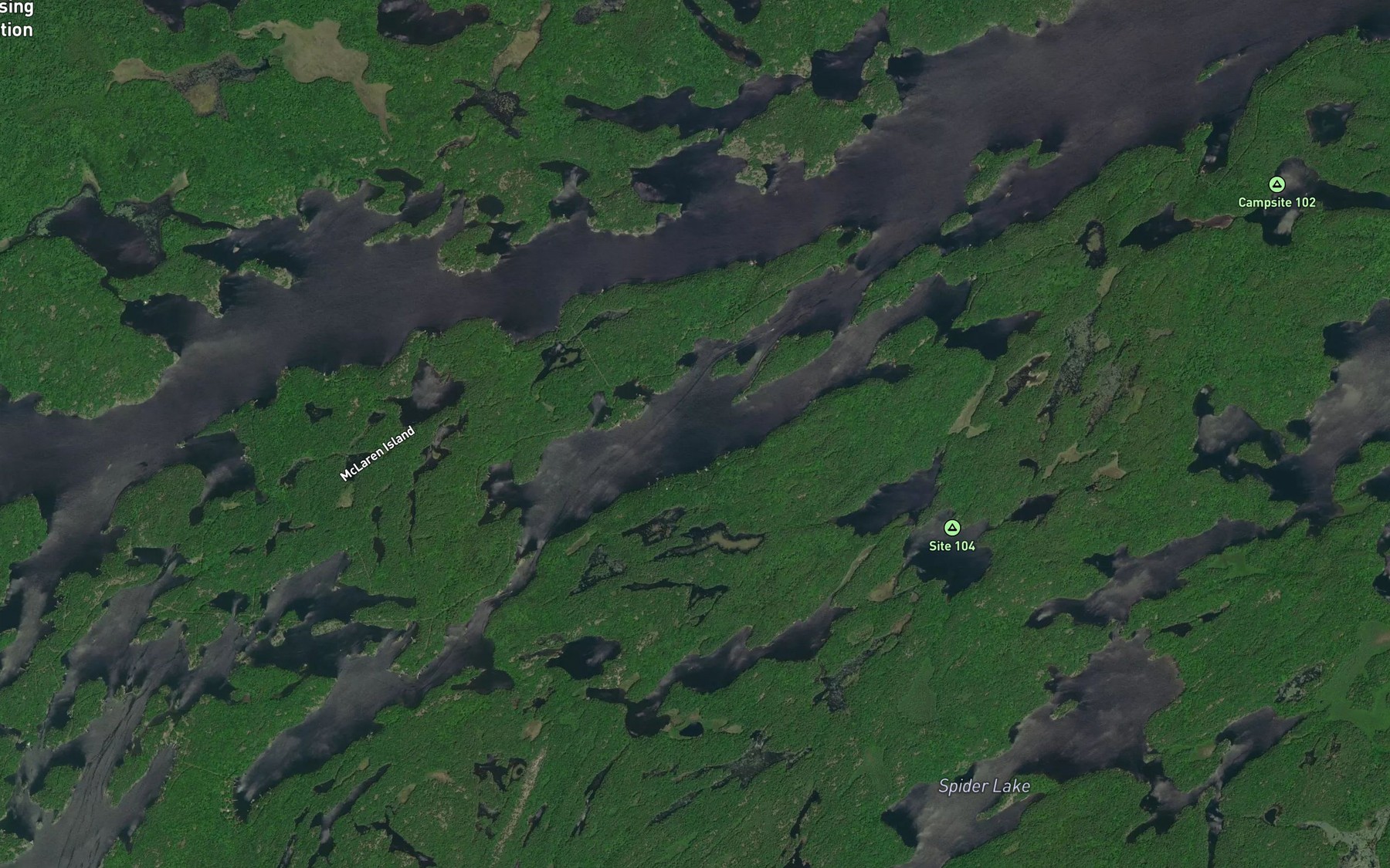 Satellite map of the South Channel
