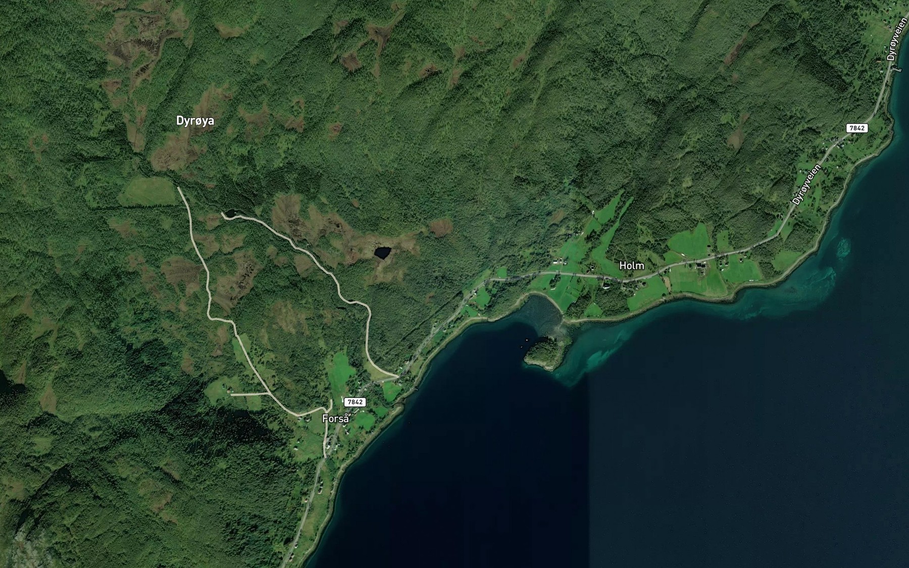 Satellite map of the Gardselva