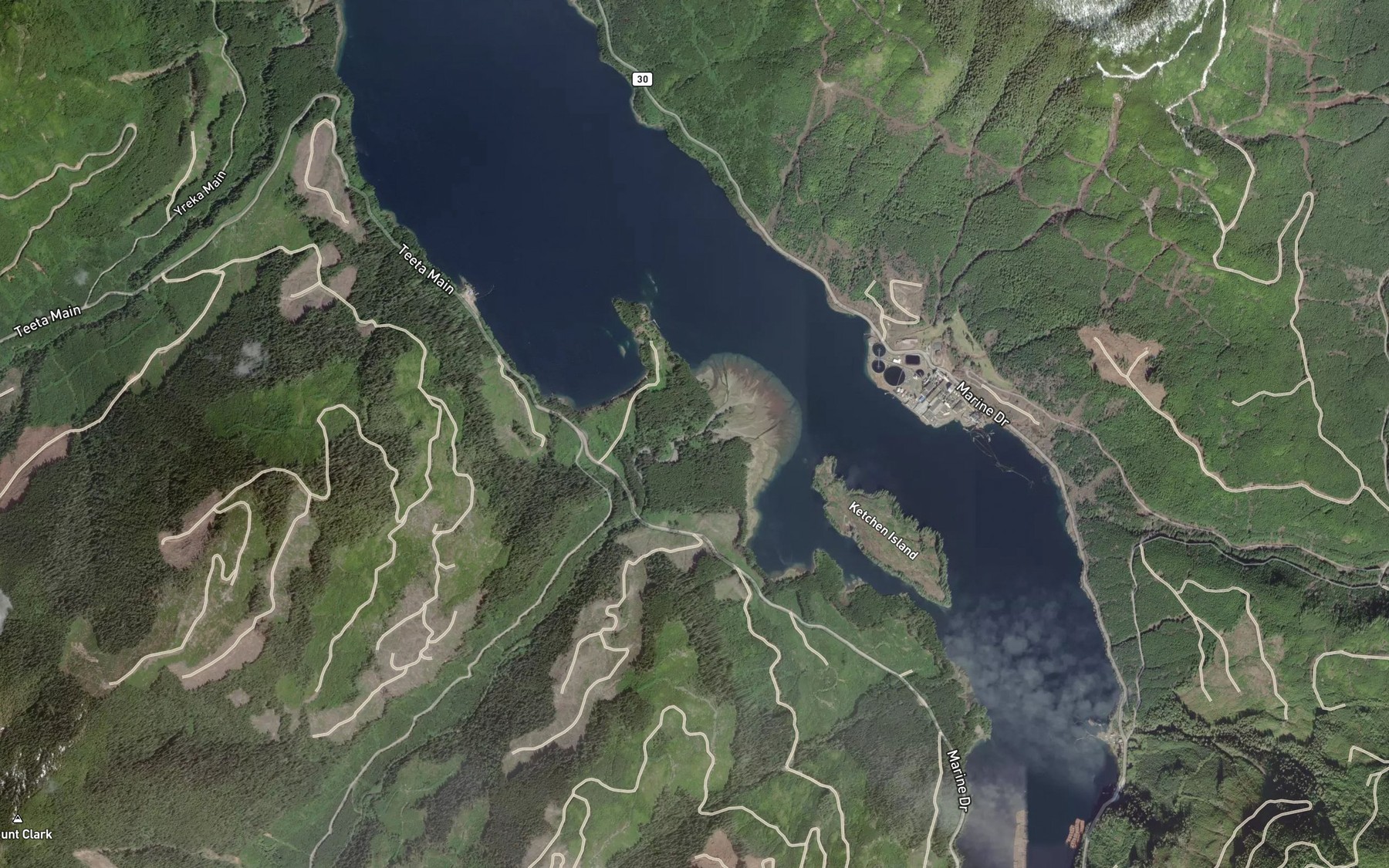 Satellite map of the Cayuse Creek