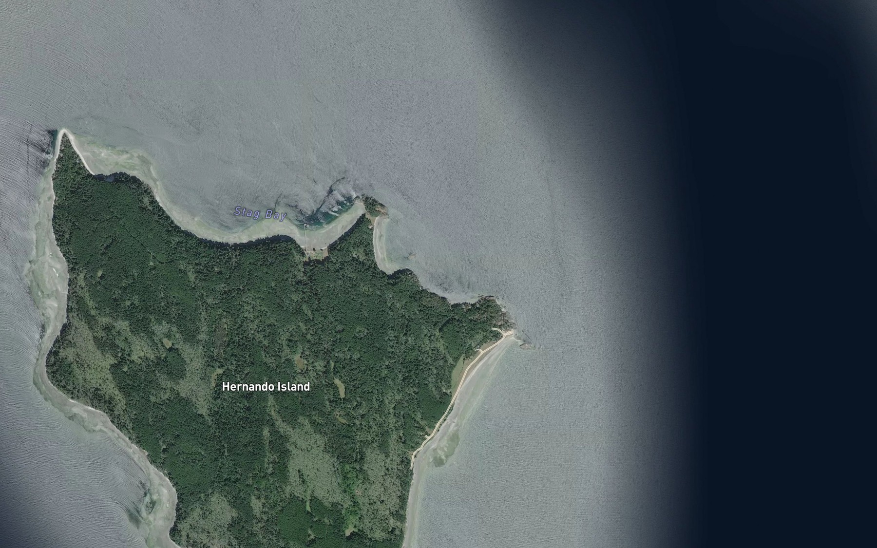 Satellite map of the Dog Bay
