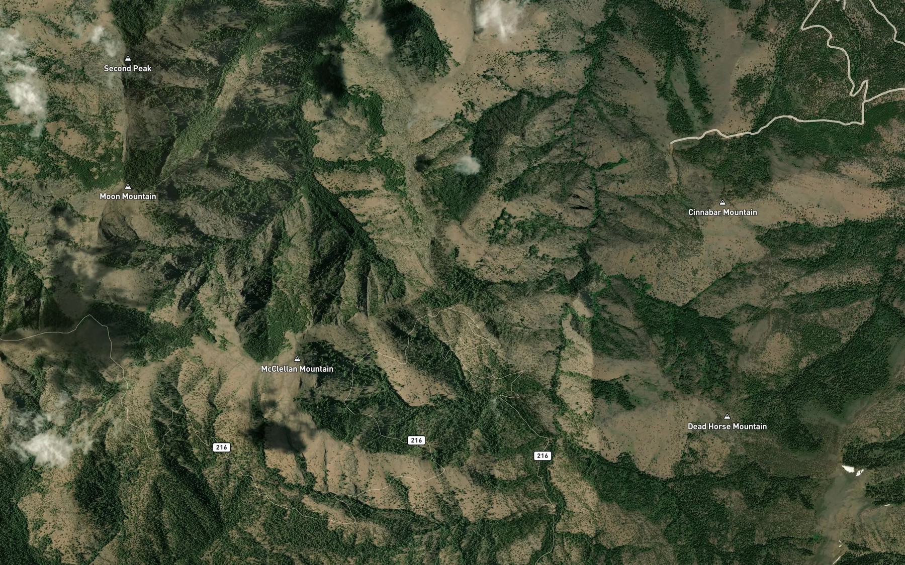 Satellite map of the Bear Flat Springs