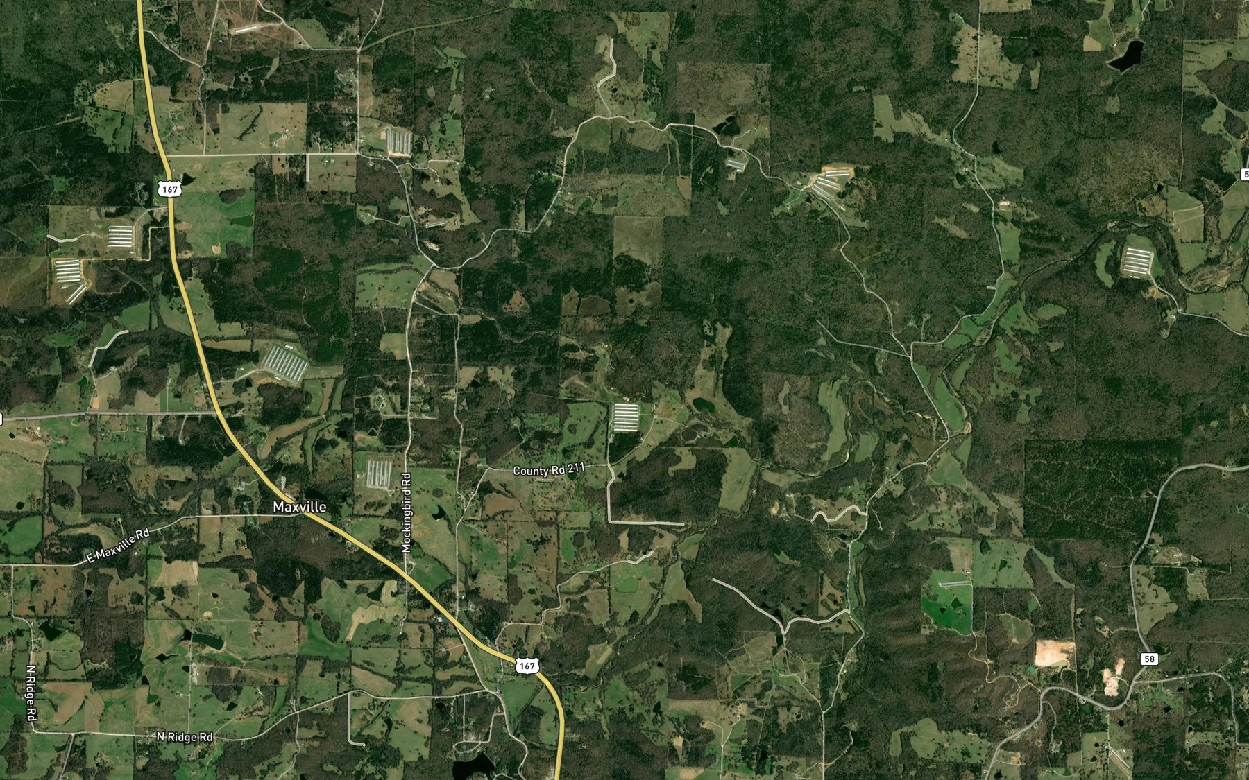 Satellite map of the Vance Branch