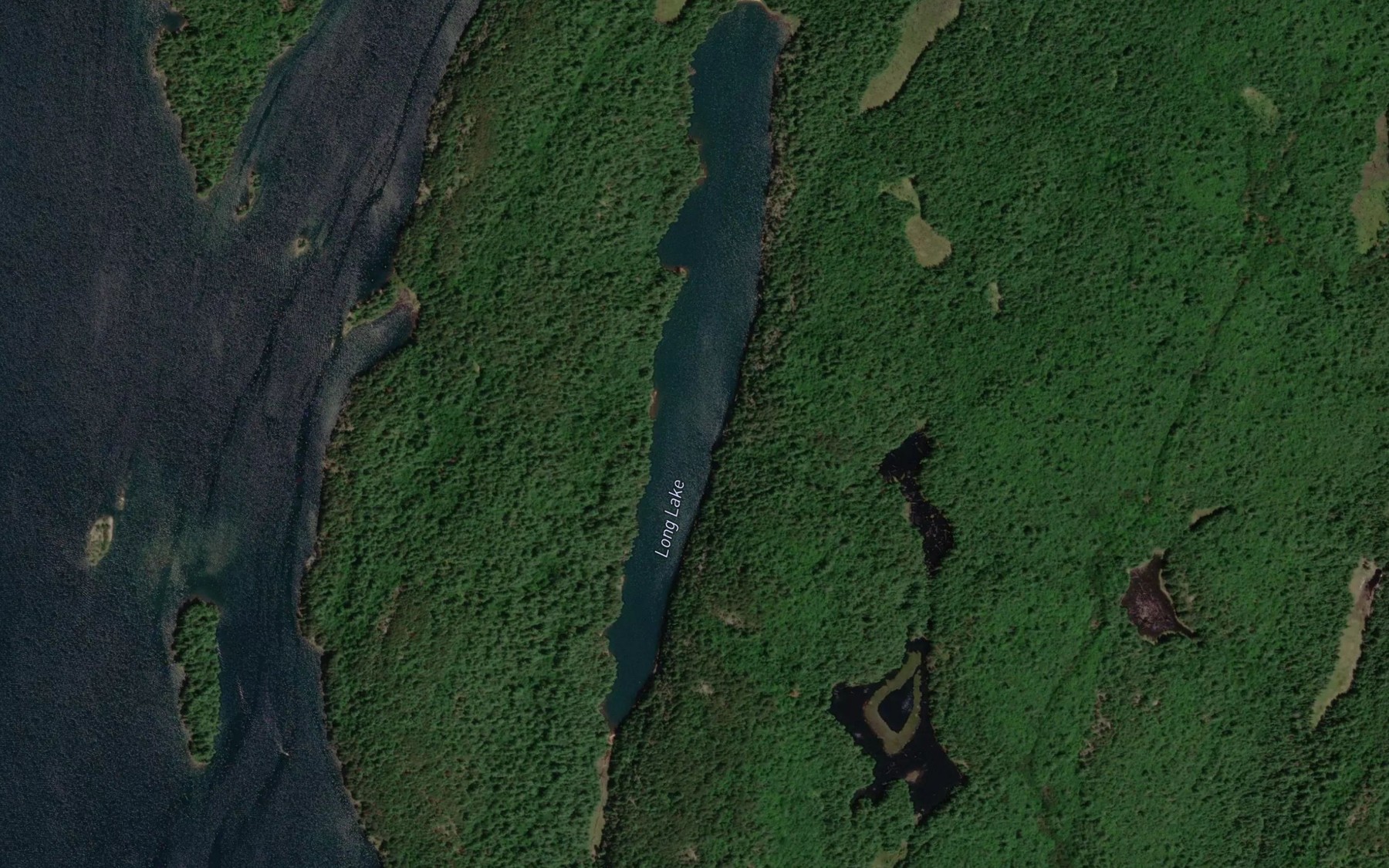 Satellite map of the Long Lake