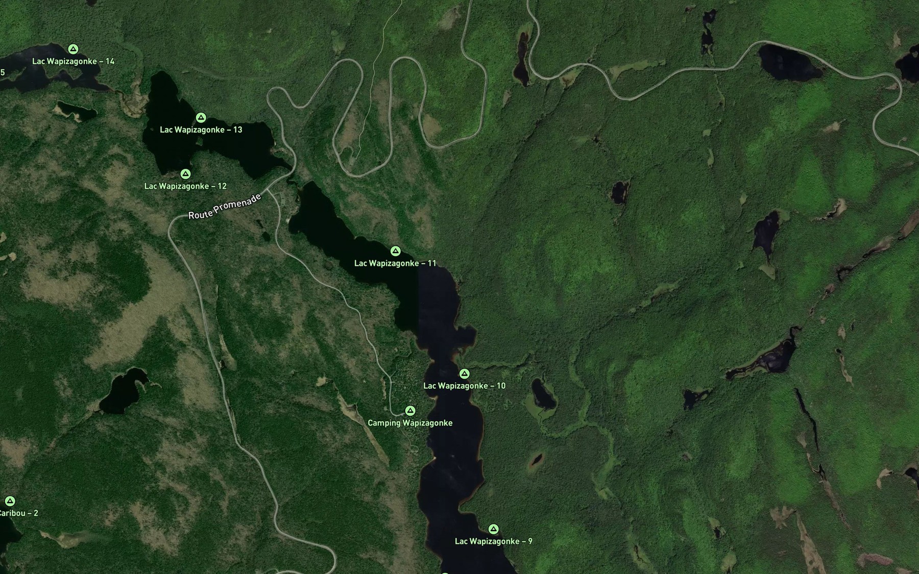 Satellite map of the Ruisseau Reid