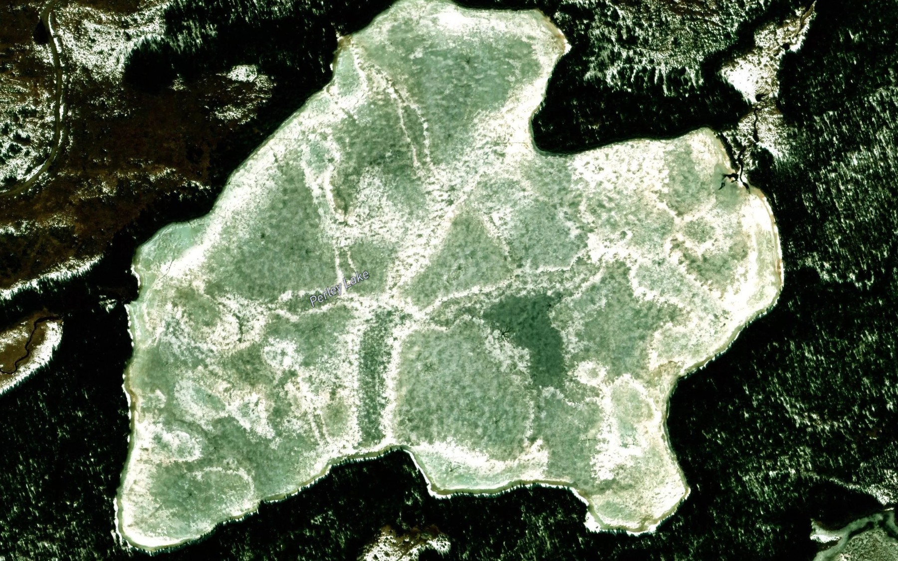 Satellite map of the Perley Lake