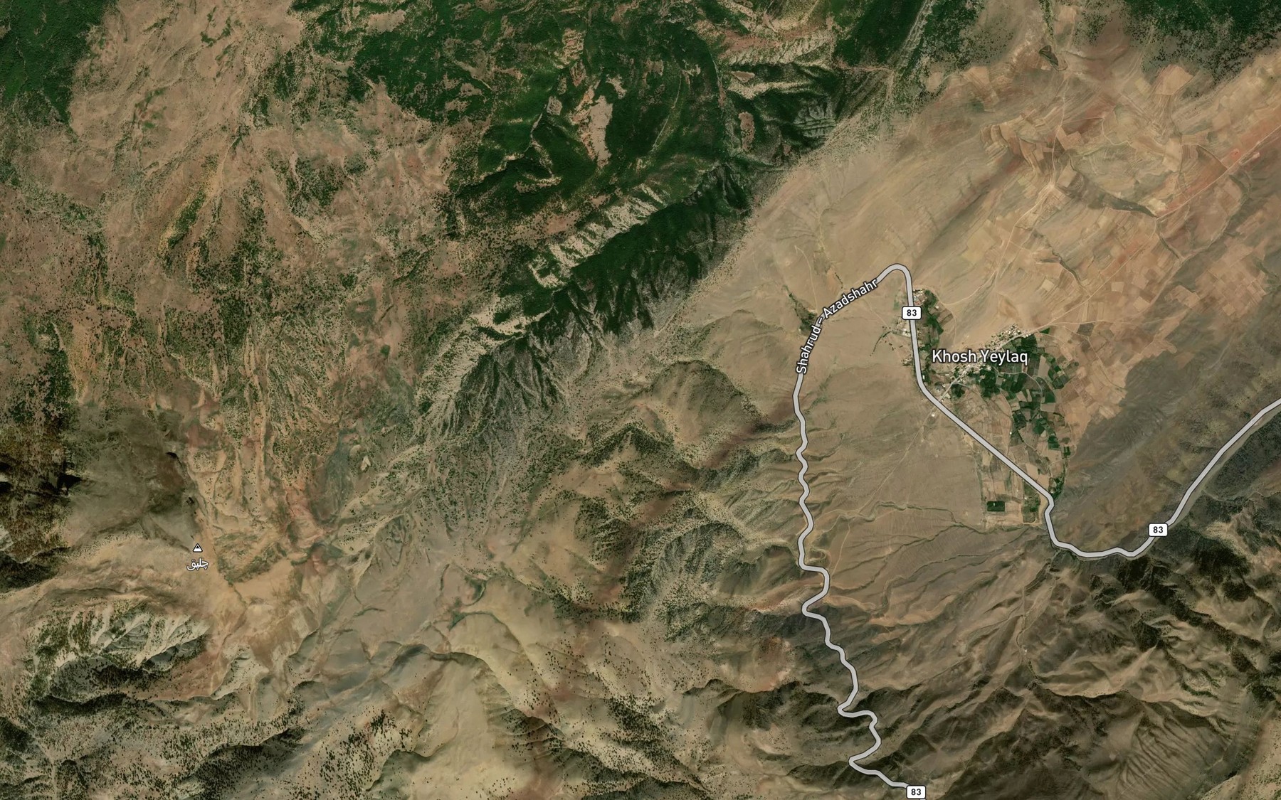 Satellite map of the Cheshmeh-ye Kal-e Cheshmeh