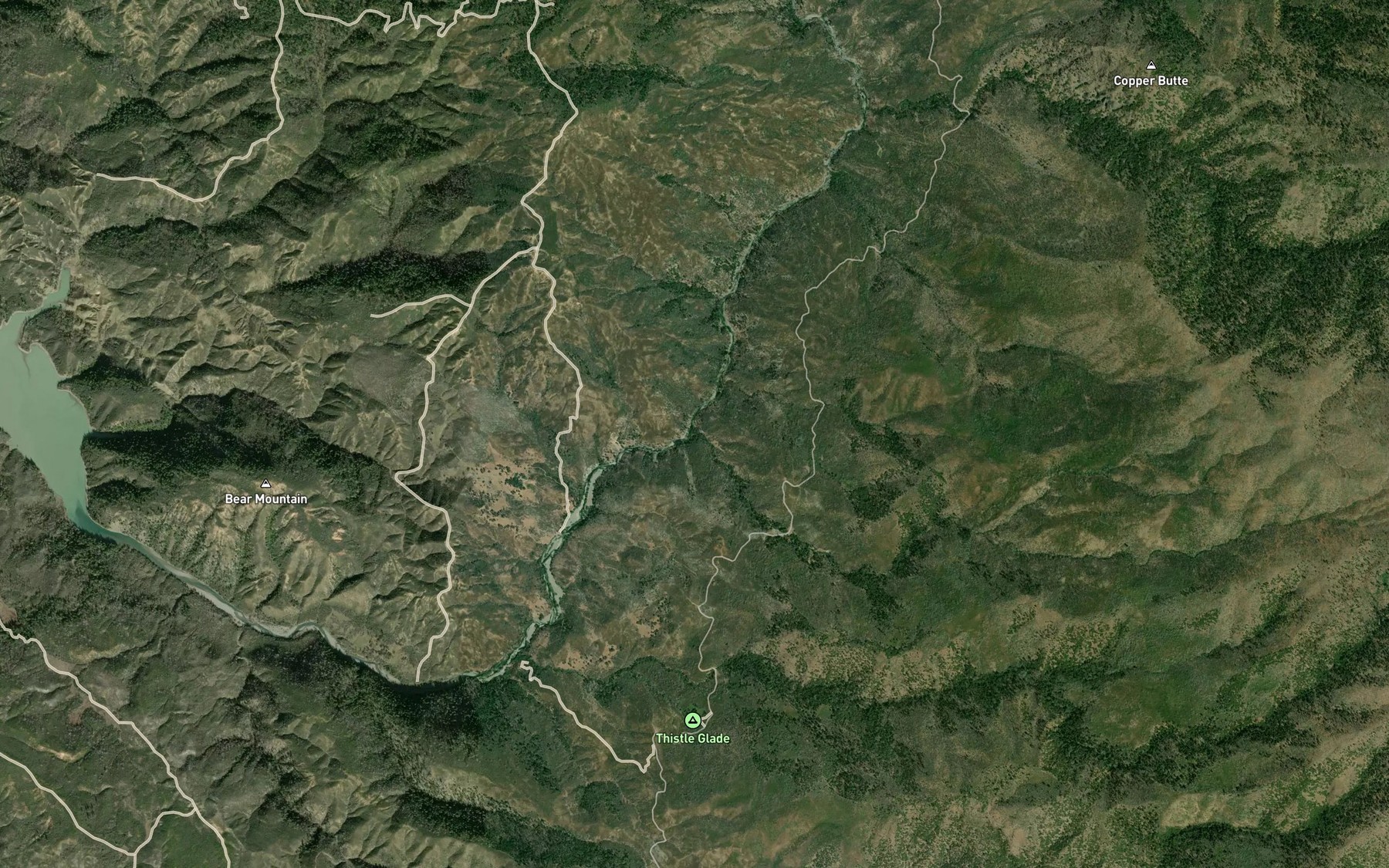 Satellite map of the Hummingbird Creek