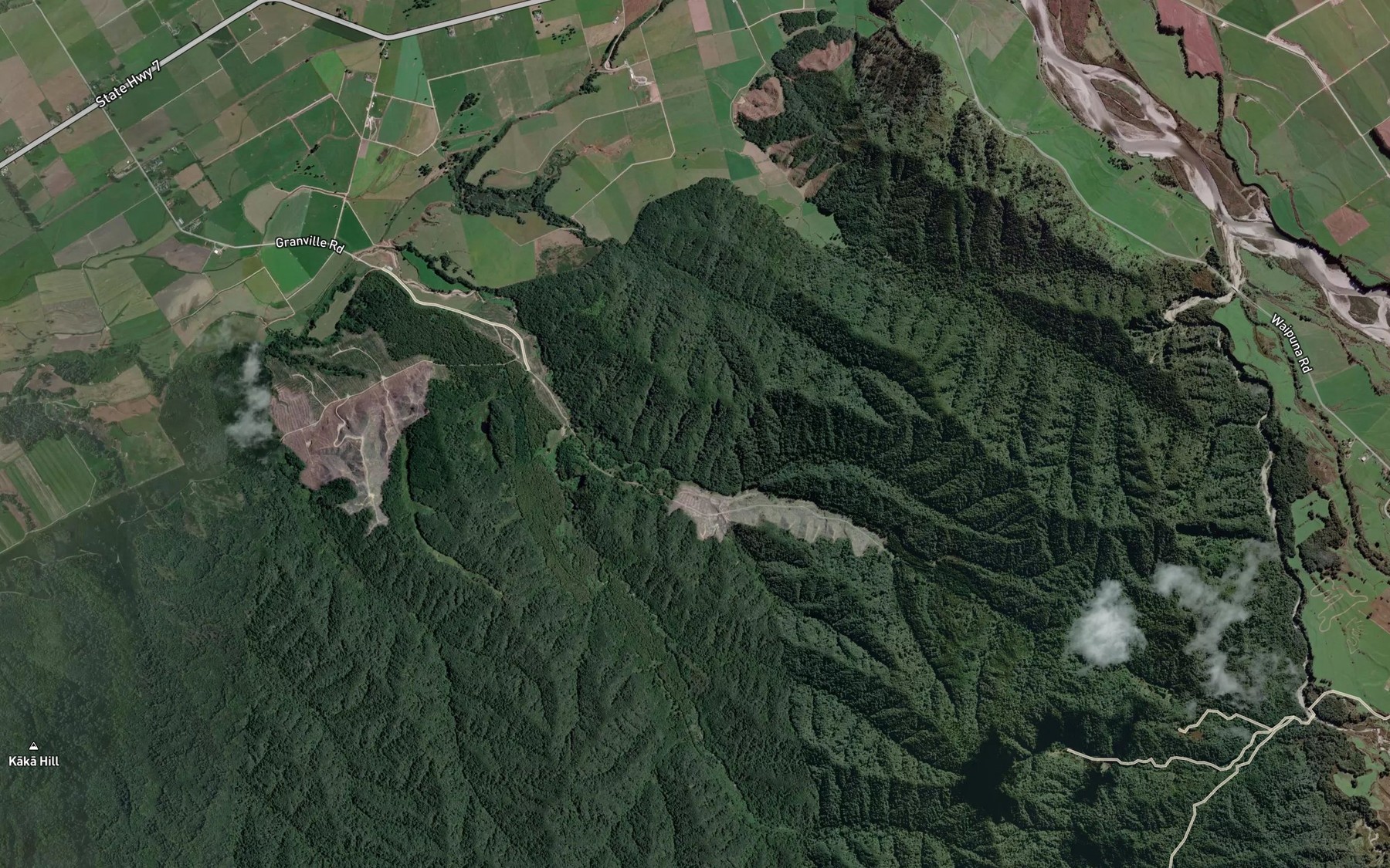 Satellite map of the Sullivan Creek