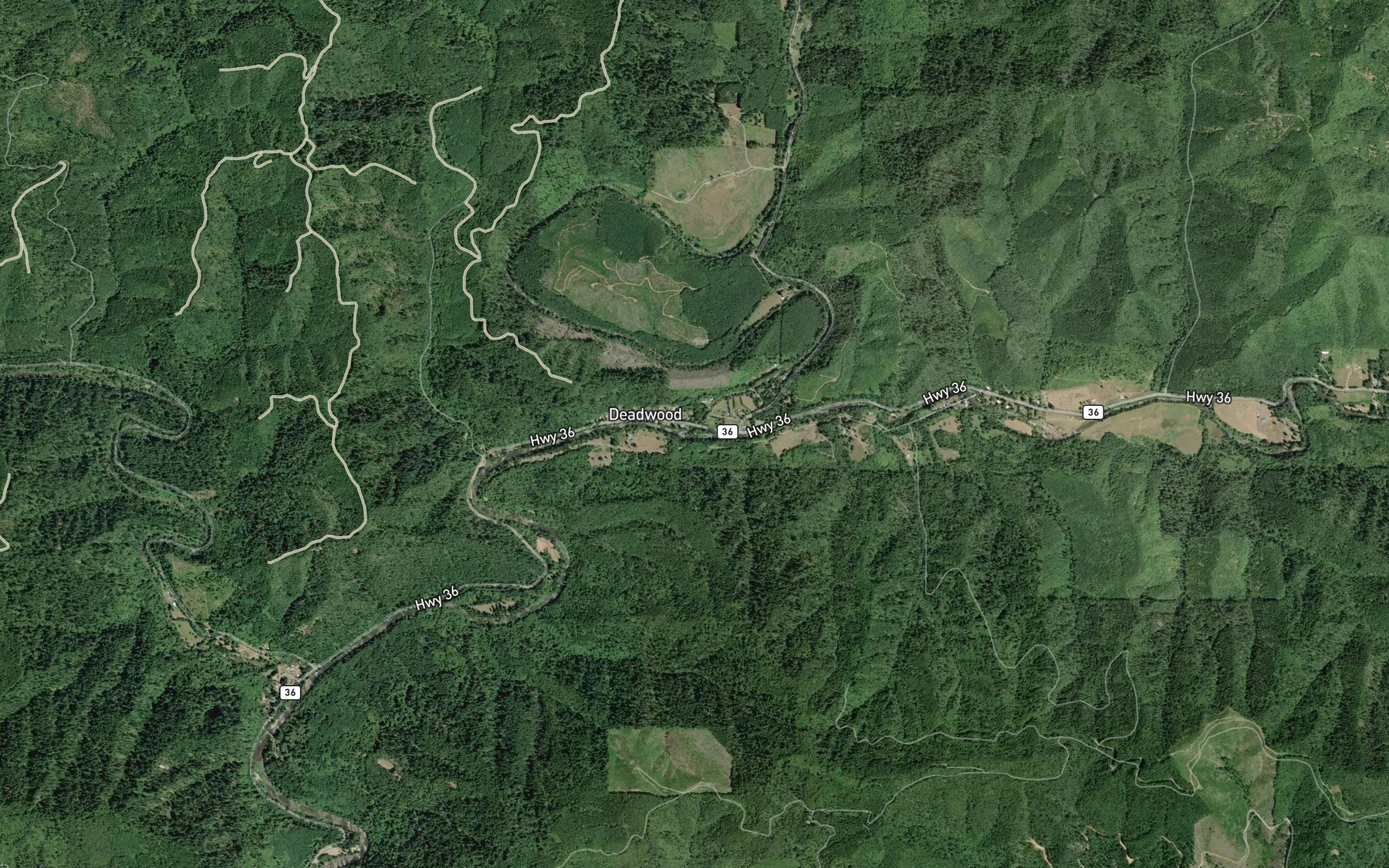 Satellite map of the Deadwood Creek