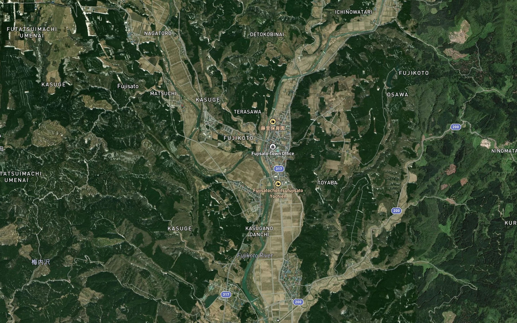 Satellite map of the Kasuge Gawa