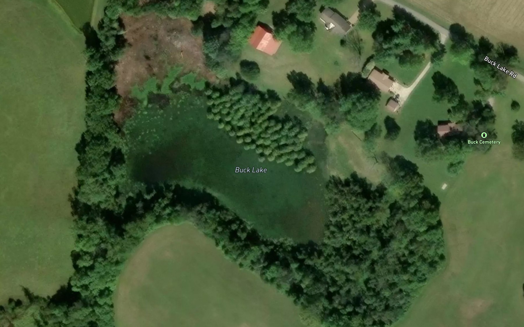 Satellite map of the Buck Lake