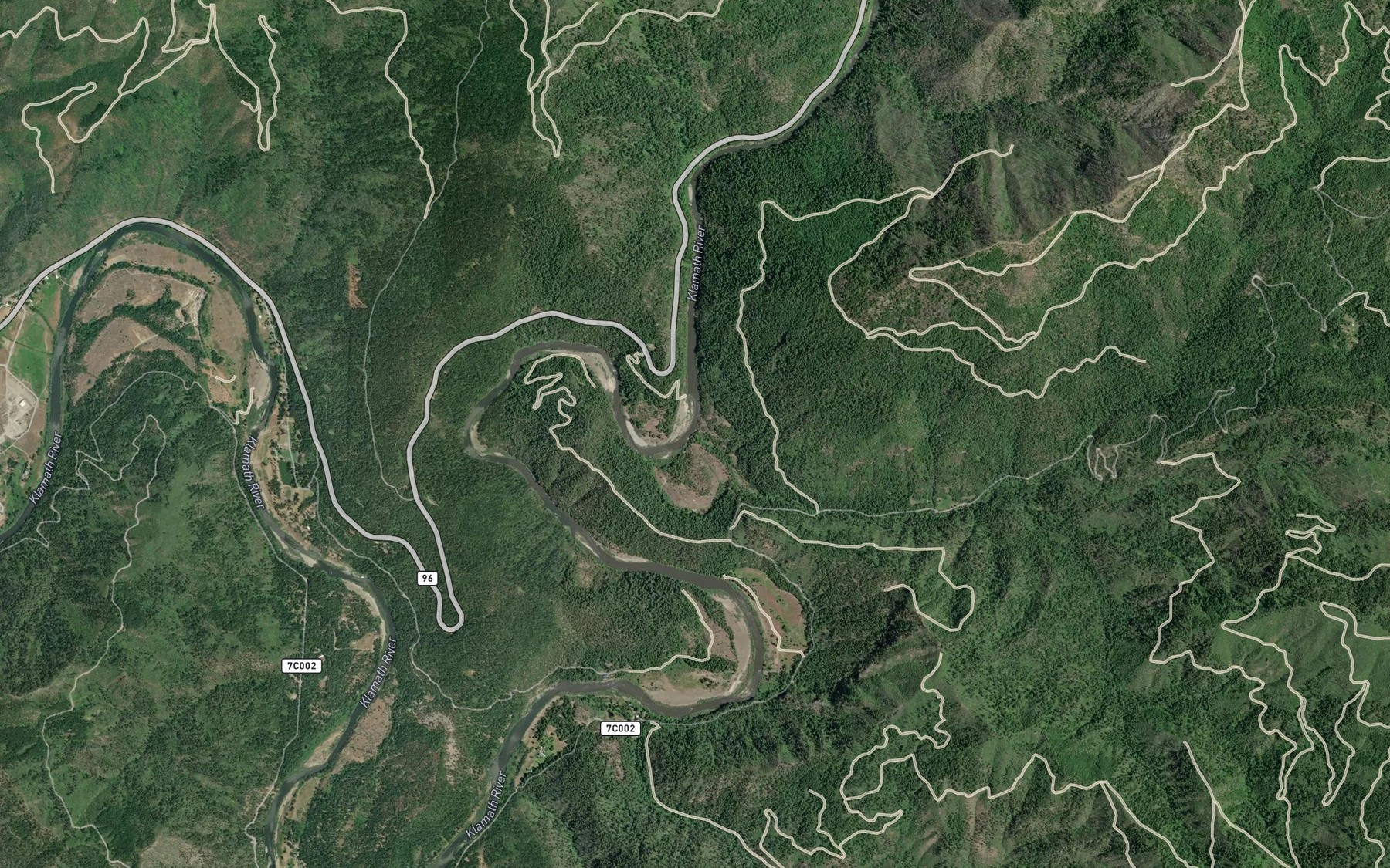 Satellite map of the China Creek