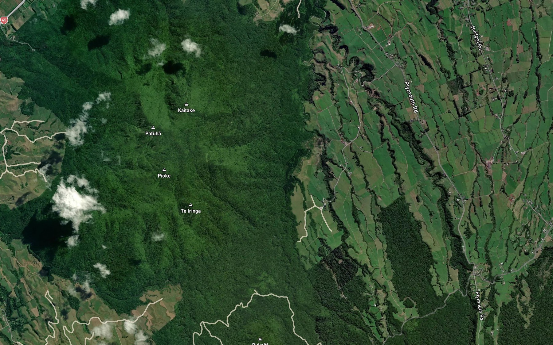 Satellite map of the Te Rere Mahanga
