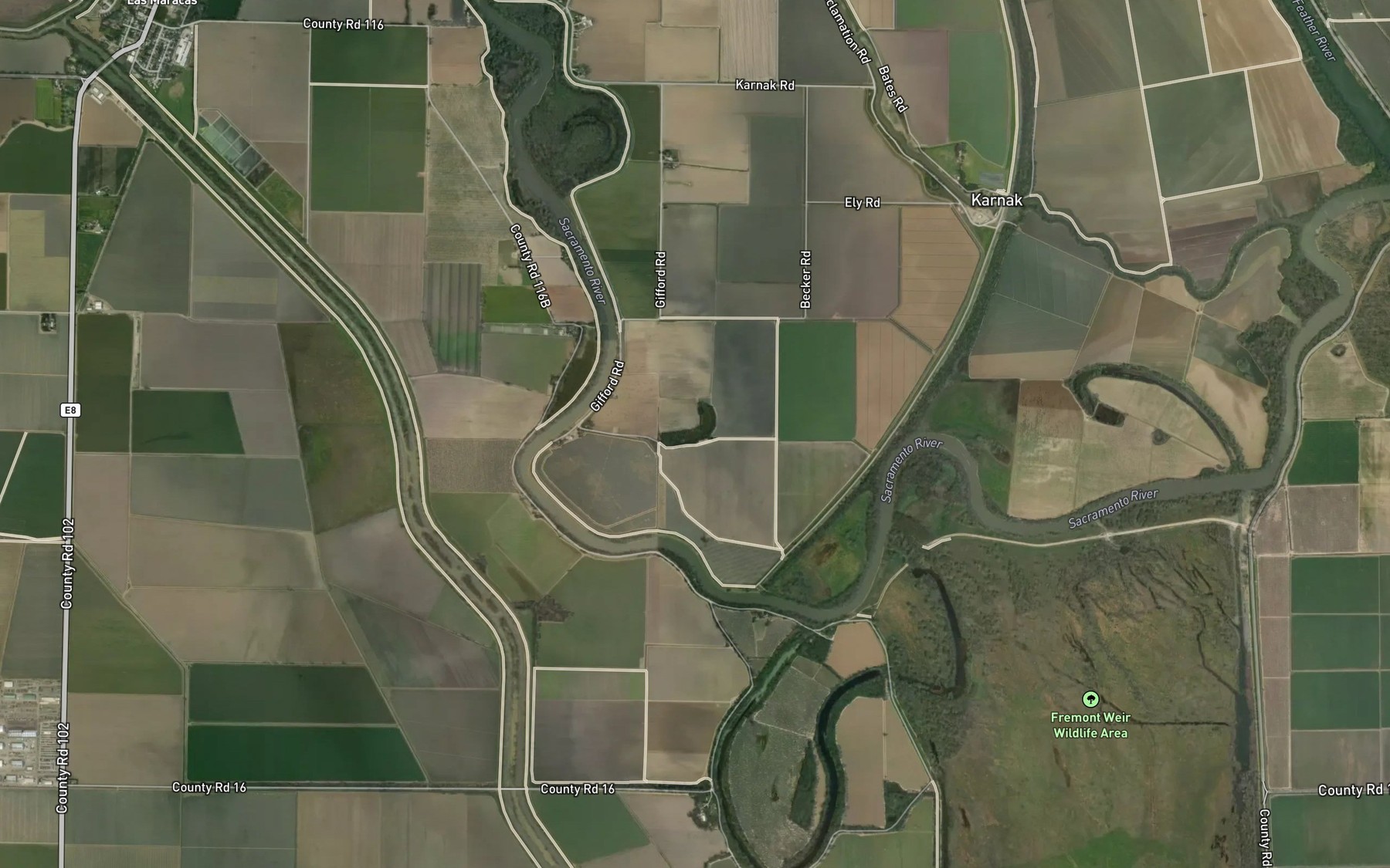 Satellite map of the Horseshoe Lake