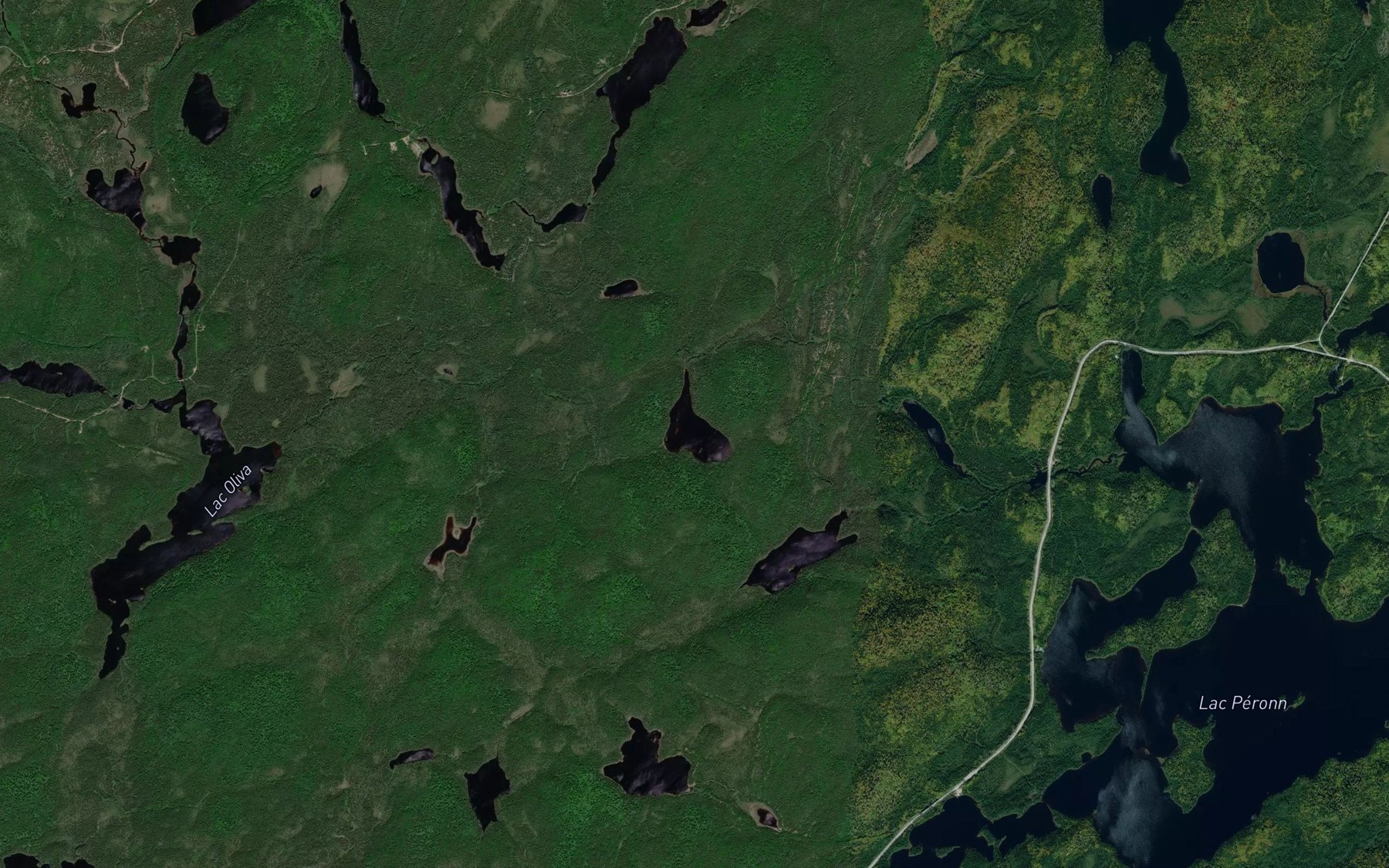 Satellite map of the Lac Inexplore