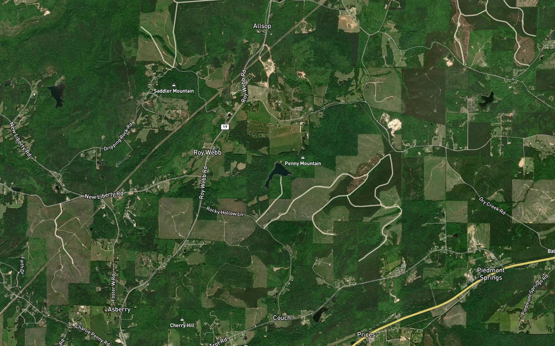Satellite map of the Boozer Lake
