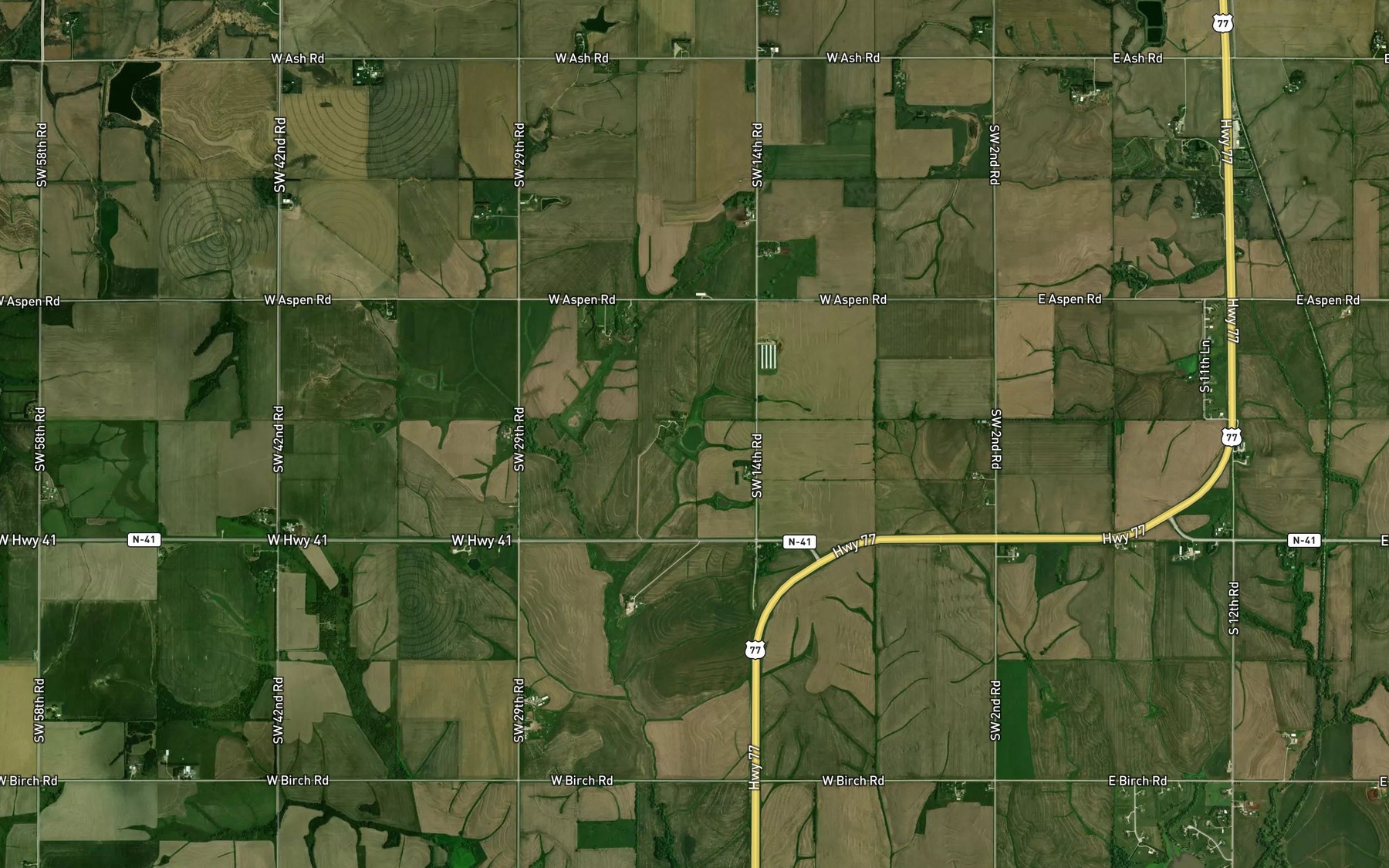 Satellite map of the Little Indian Creek Reservoir 3-D