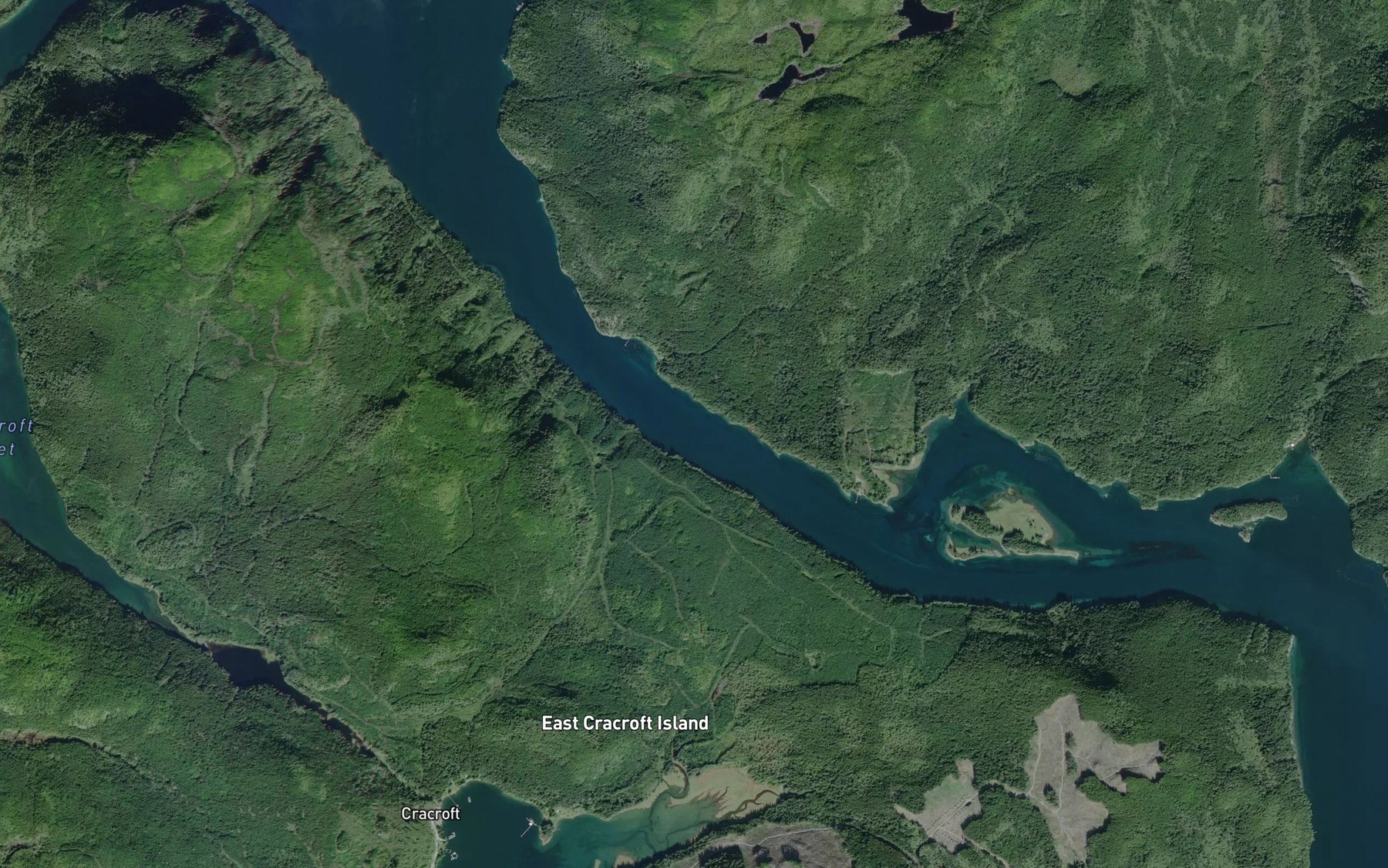 Satellite map of the Chatham Channel