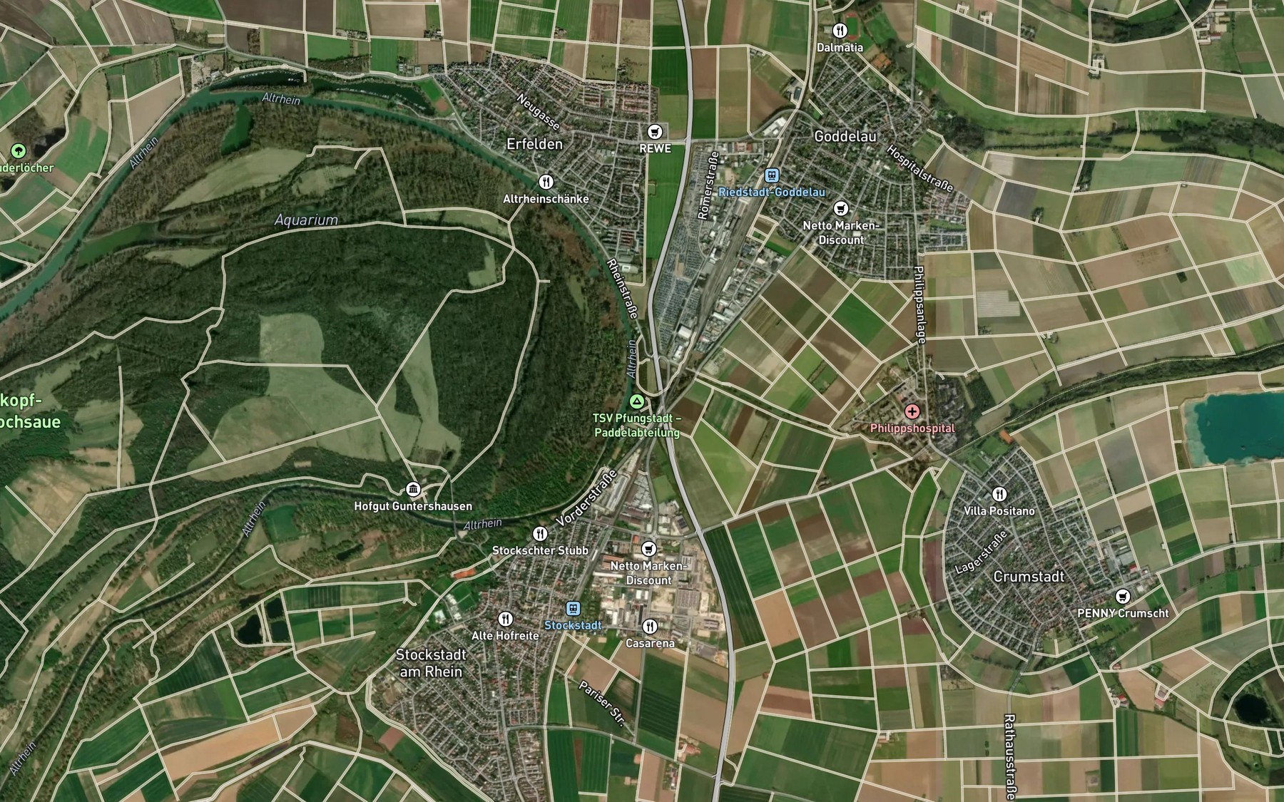 Satellite map of the Schwarzbach