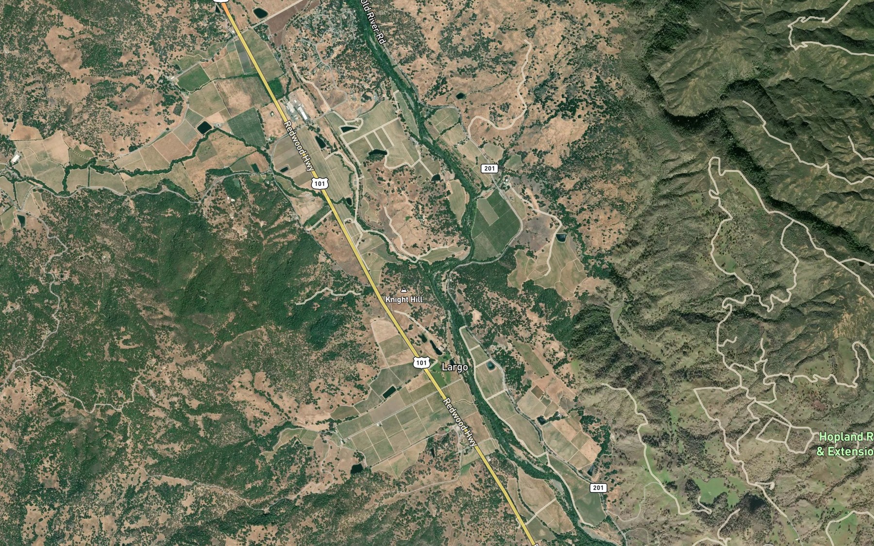 Satellite map of the McNab Creek