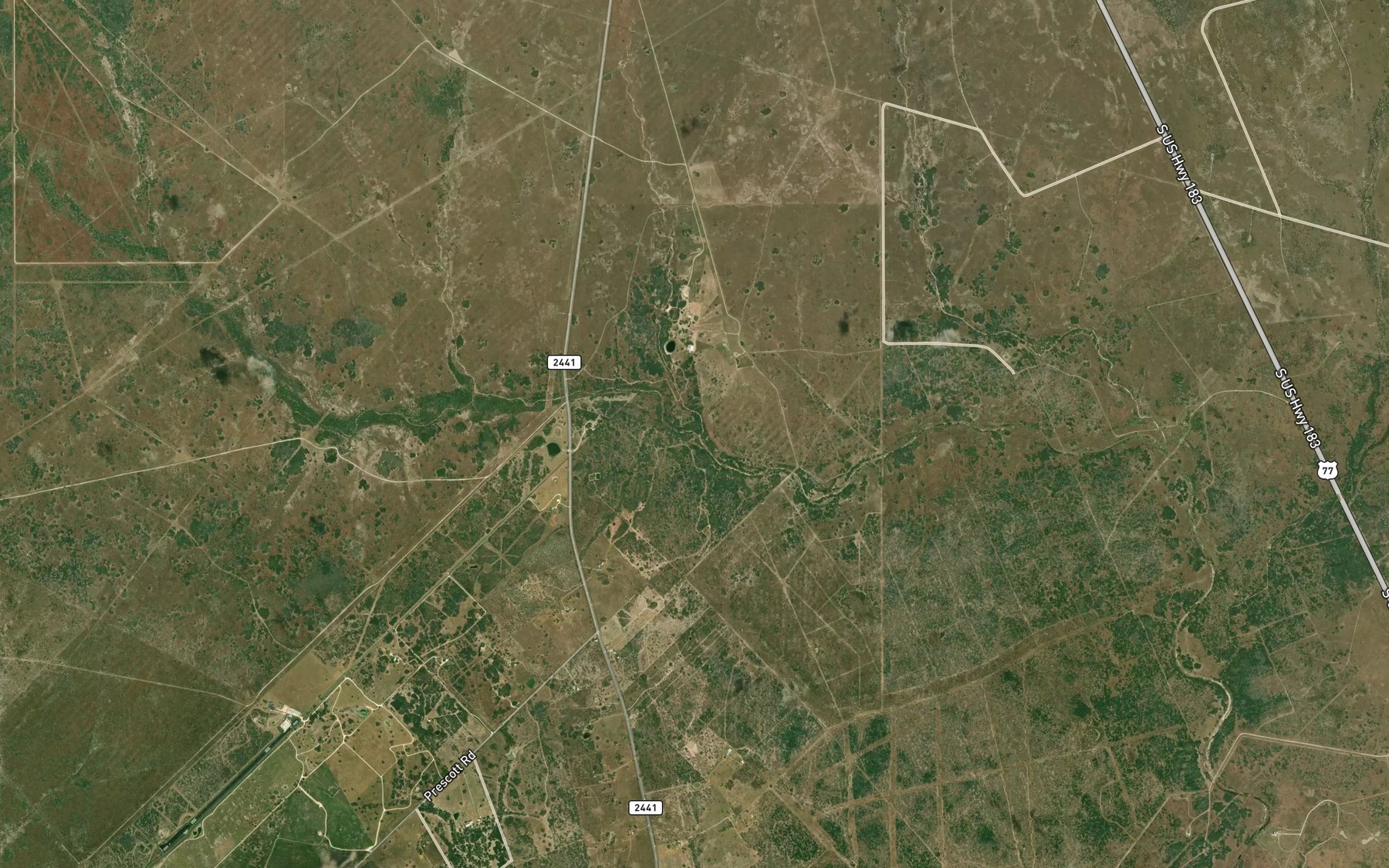 Satellite map of the Elkins Branch
