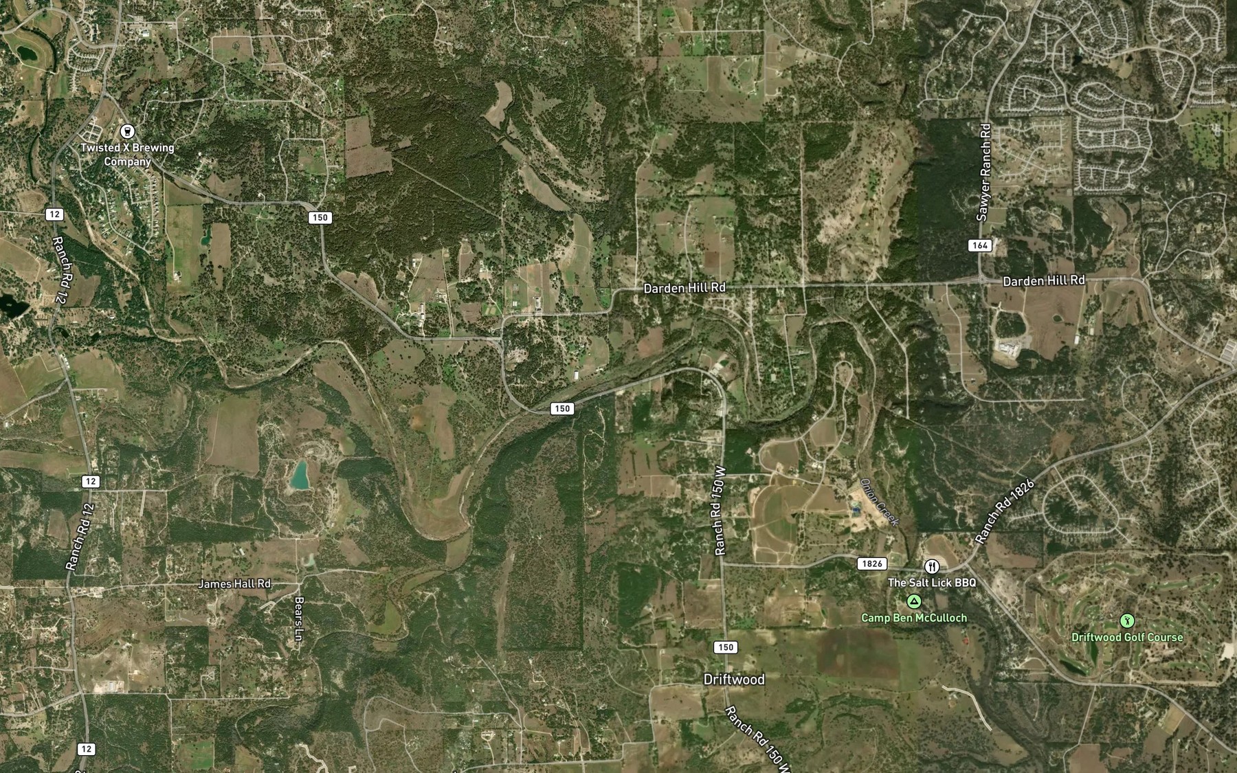 Satellite map of the Jackson Branch