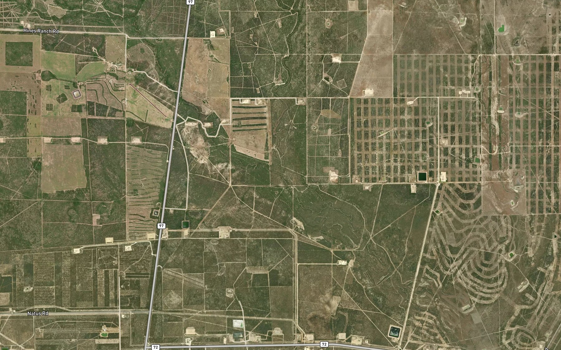 Satellite map of the Rawhide Creek