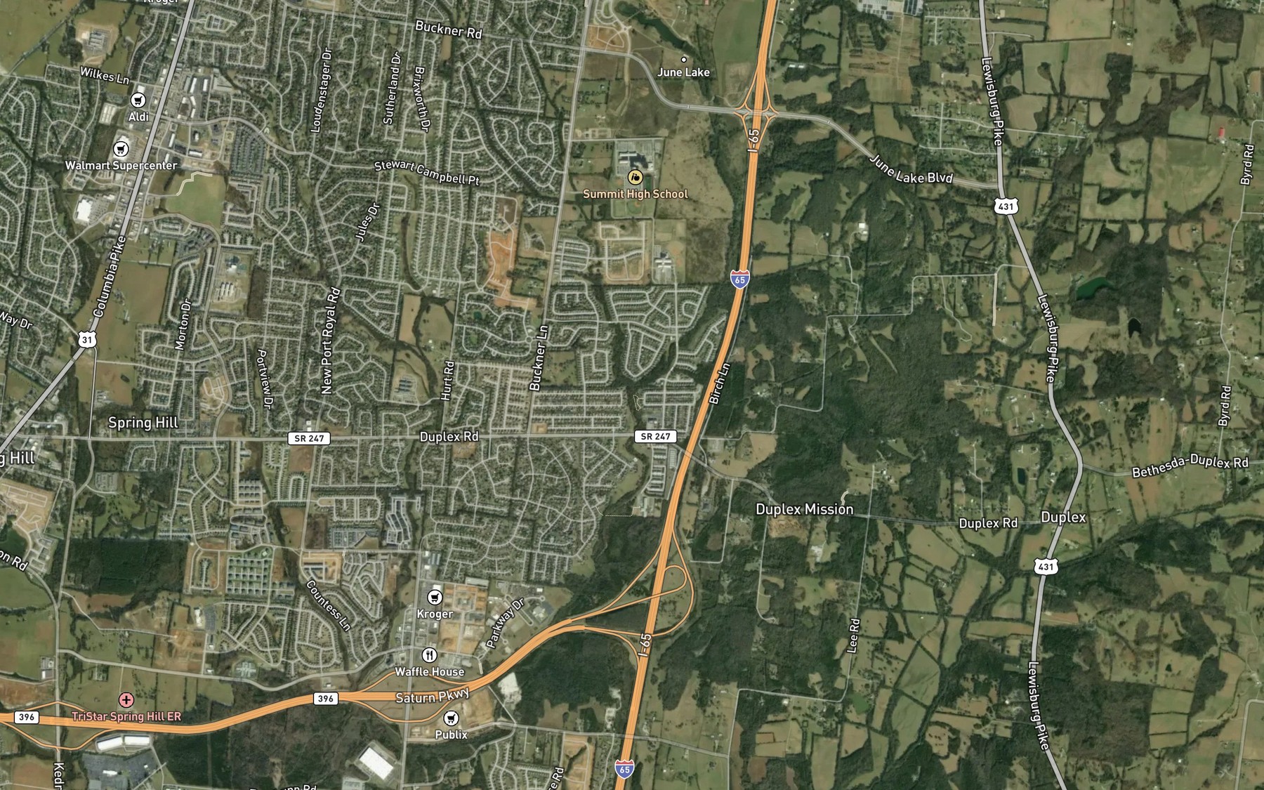 Satellite map of the West Fork Aenon Creek