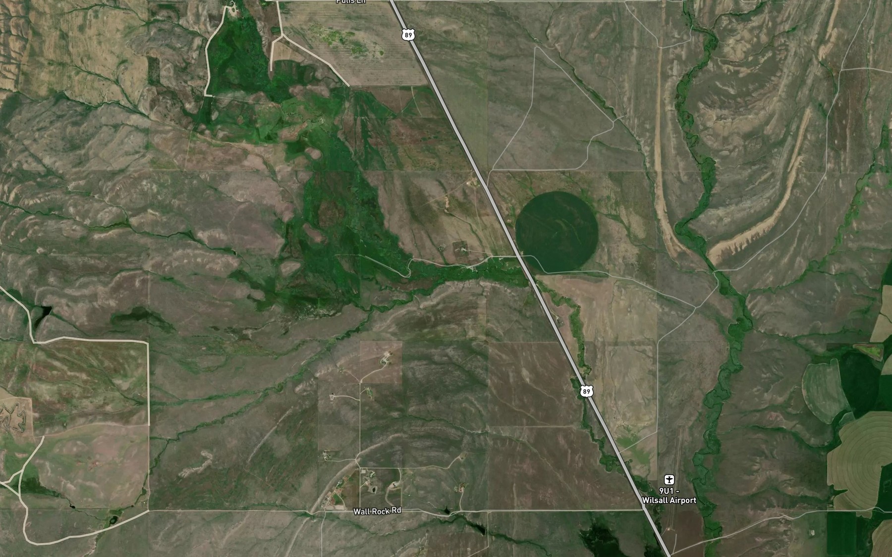 Satellite map of the Rice Creek