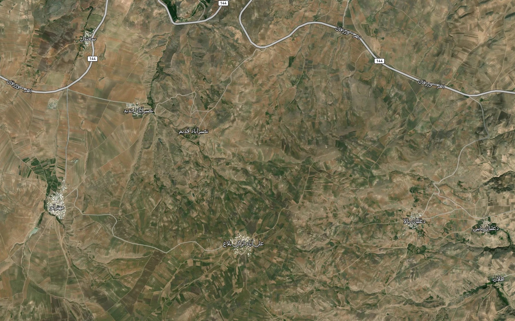 Satellite map of the Cheshmeh-ye Part Part