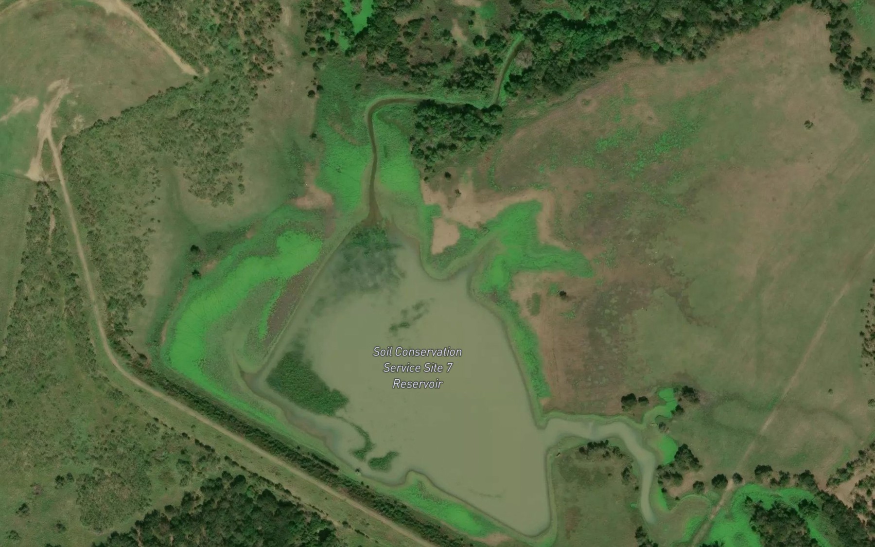 Satellite map of the Soil Conservation Service Site 7 Reservoir