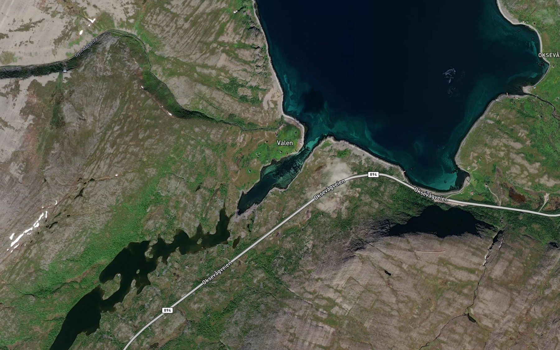 Satellite map of the Valen