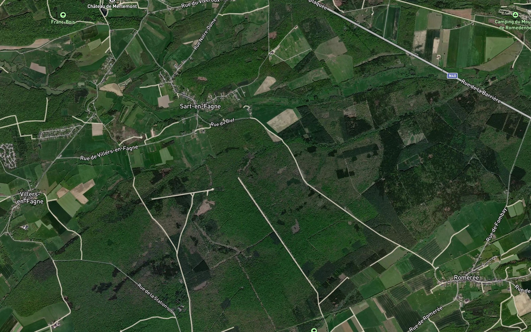 Satellite map of the Bruyeres