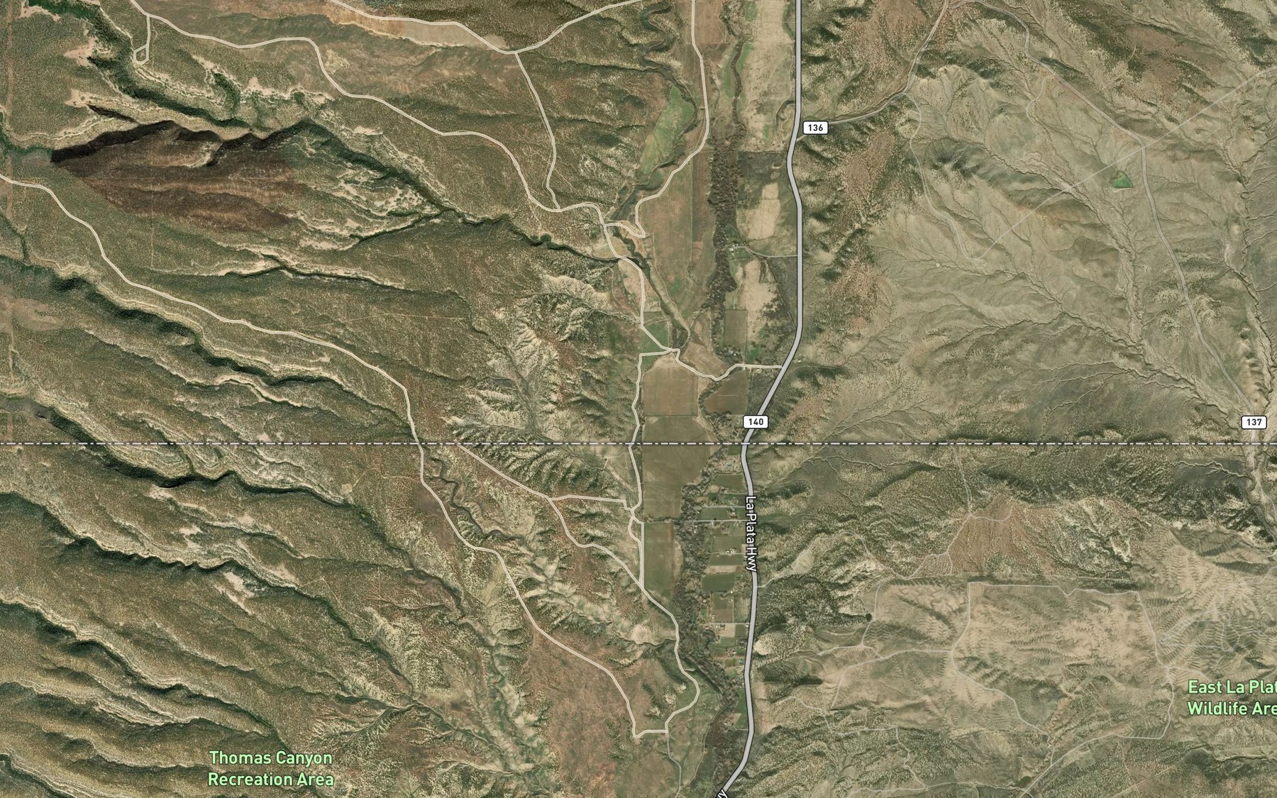 Satellite map of the Enterprise Ditch