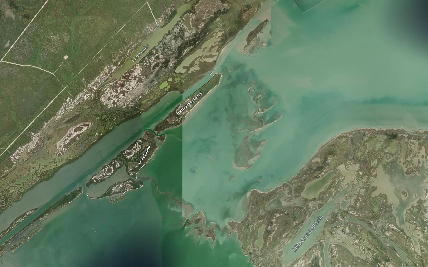 Satellite map of the Ayres Bay