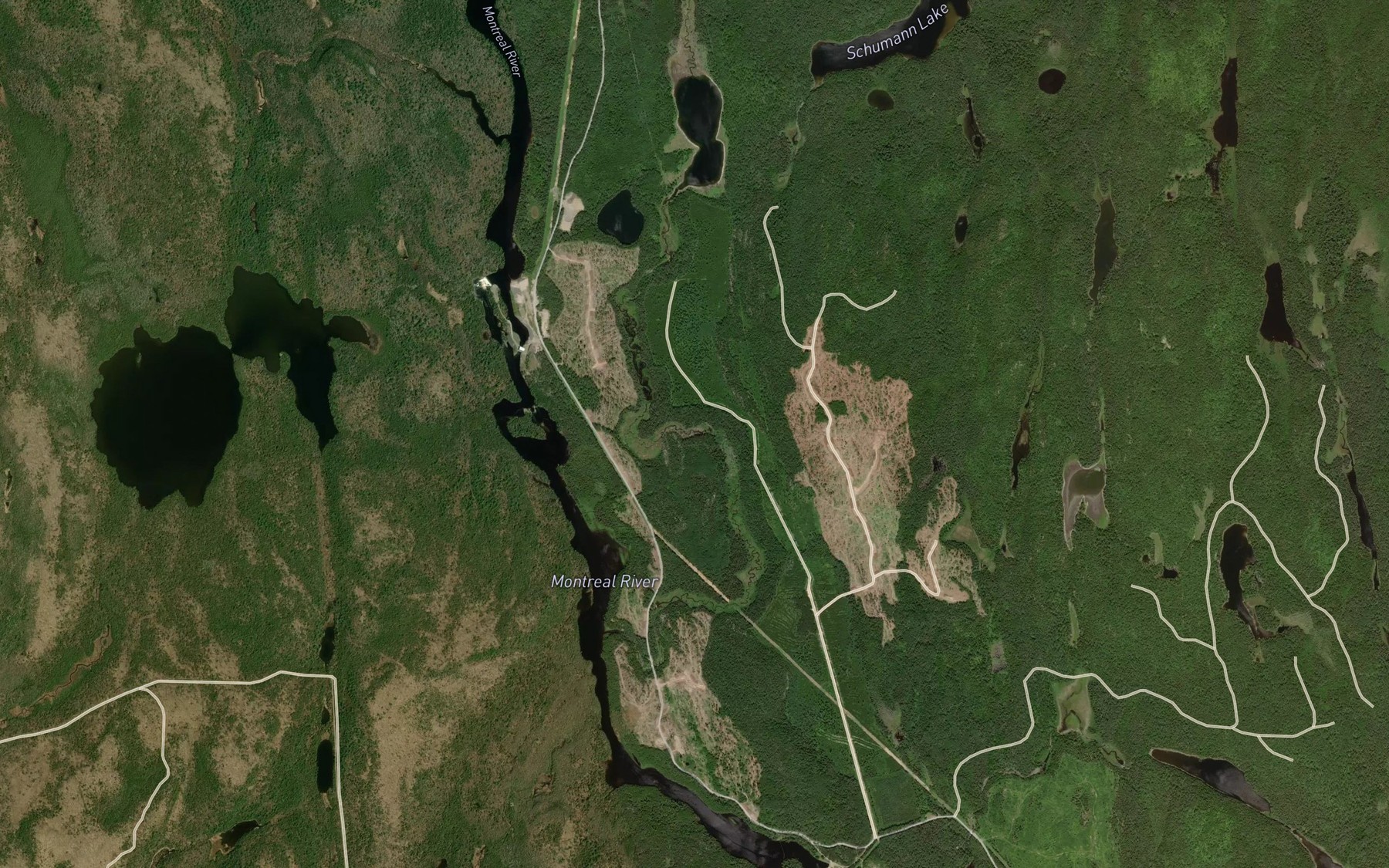 Satellite map of the Giroux Creek