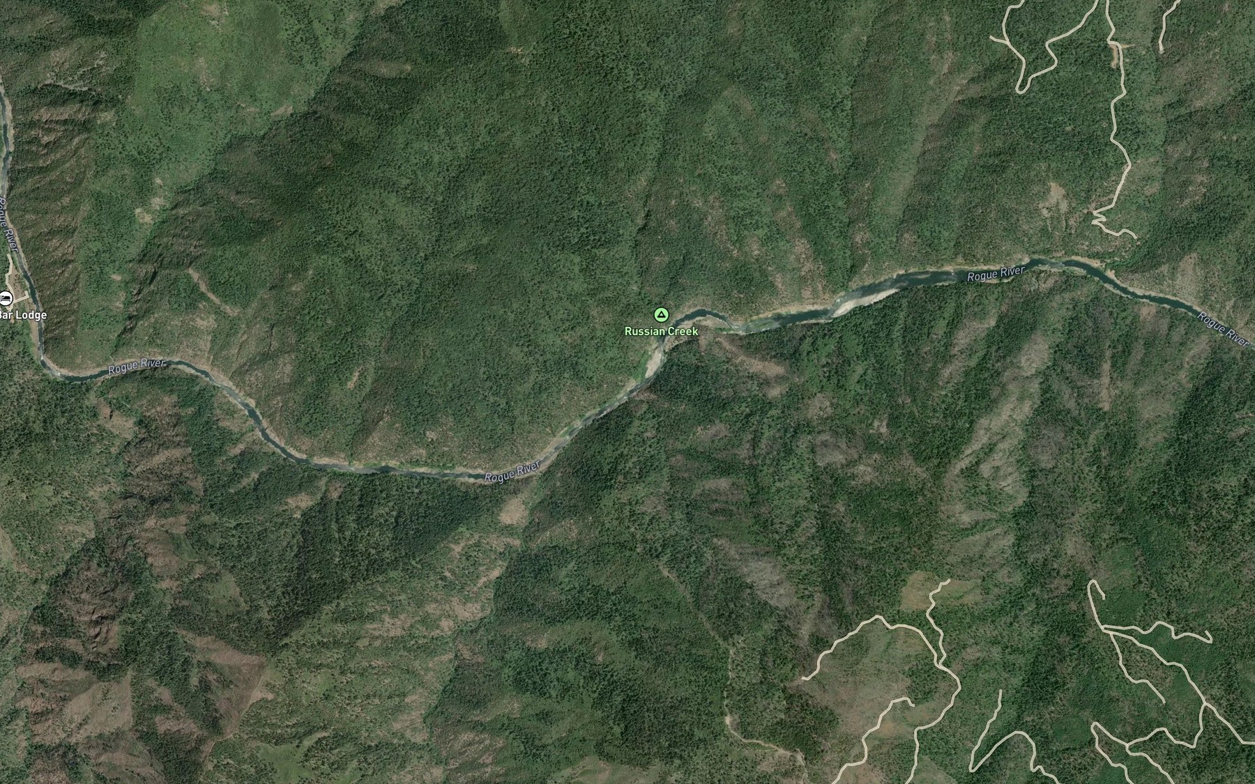 Satellite map of the Montgomery Creek