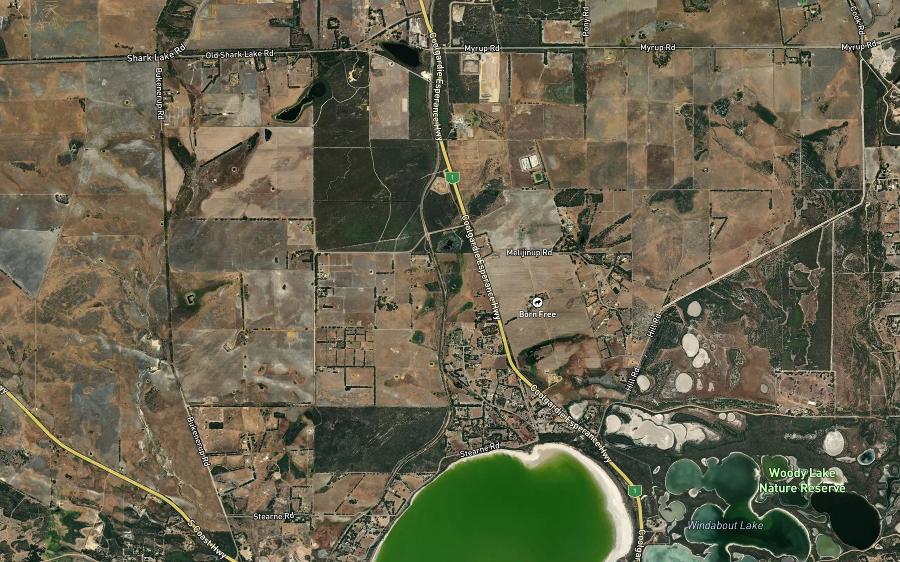 Satellite map of the Melijinup Lake