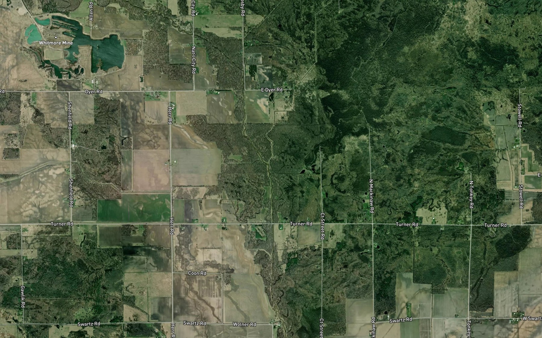 Satellite map of the Kelchner Drain